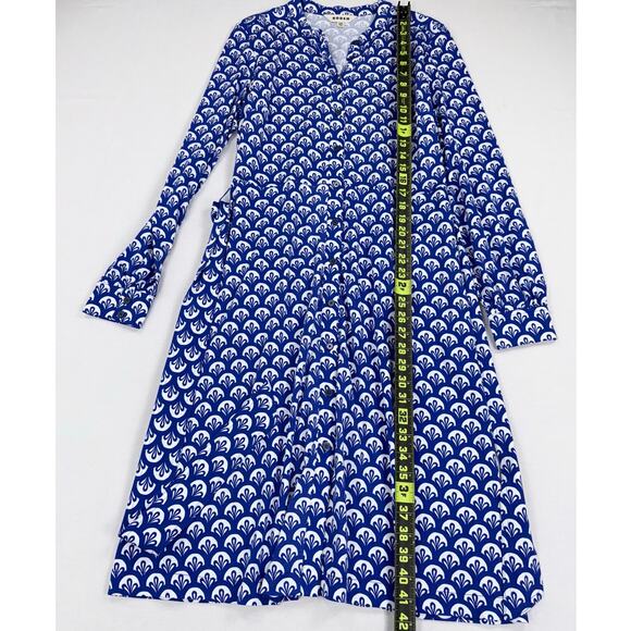 Boden Dress Women’s Julia Long Sleeve Knit Shirtdress Size 8 Blue Geometric - Picture 15 of 15